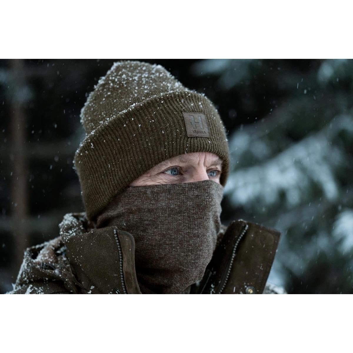Härkila Kodiak CleverWool Neck Gaiter Herren Dark Hunting Green – Stretchfähiger temperaturregulierender Jagd Neckwarmer aus Wollmix, atmungsaktiv & feuchtigkeitsableitend
