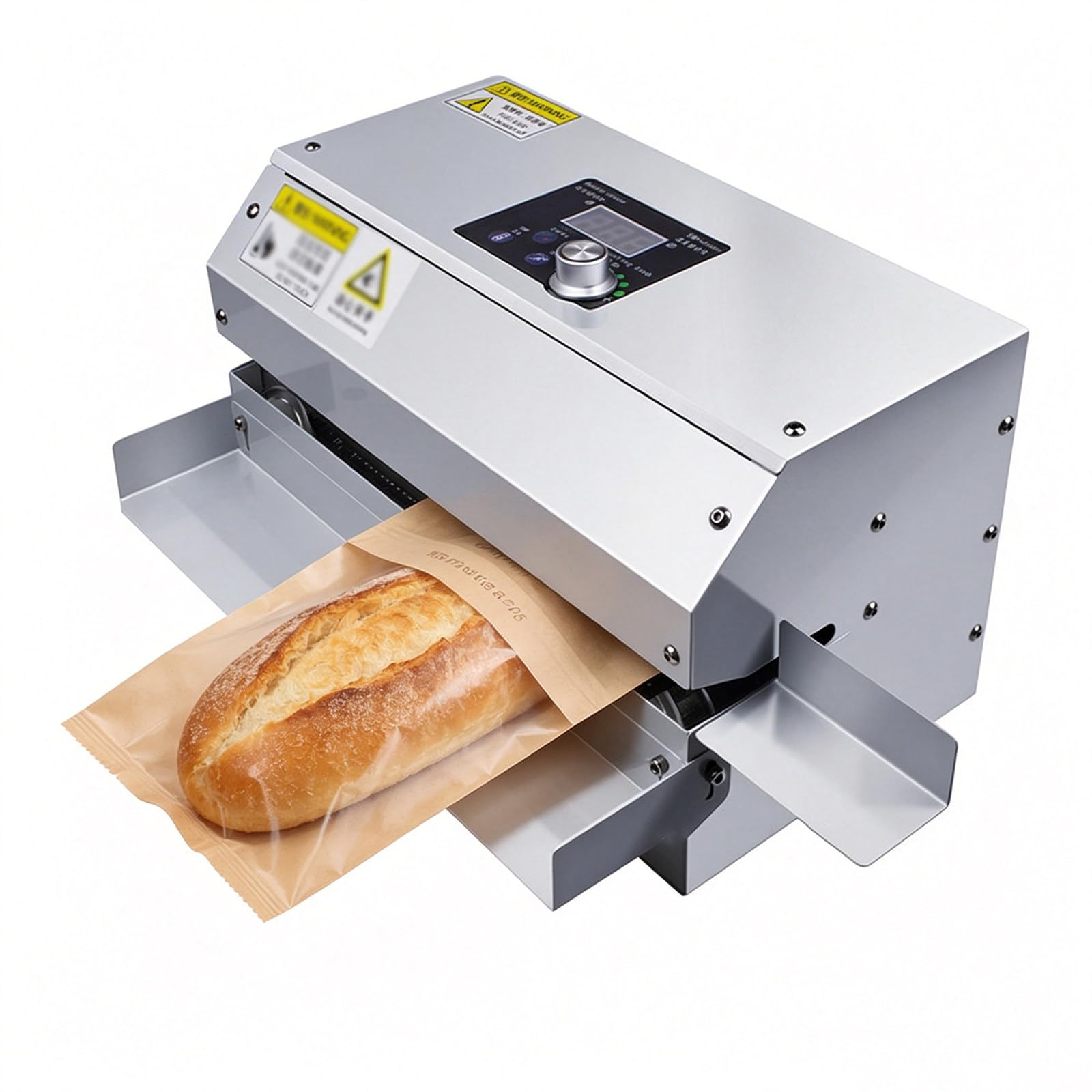 YXYLJOZ Heat Sealer Machine with Date Stamp, Commercial Continuous Bag Sealer, Adjustable Design for Snack, Coffee, Cookie & Grocery Plastic Bags