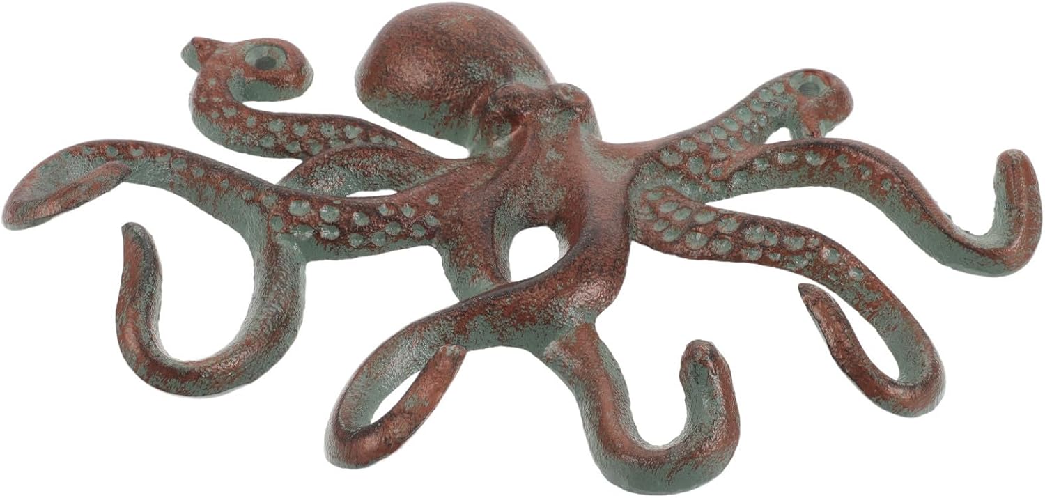 YARNOW Vintage Octopus Wall Mounted Iron Coat Hook Rack for Keys Bags