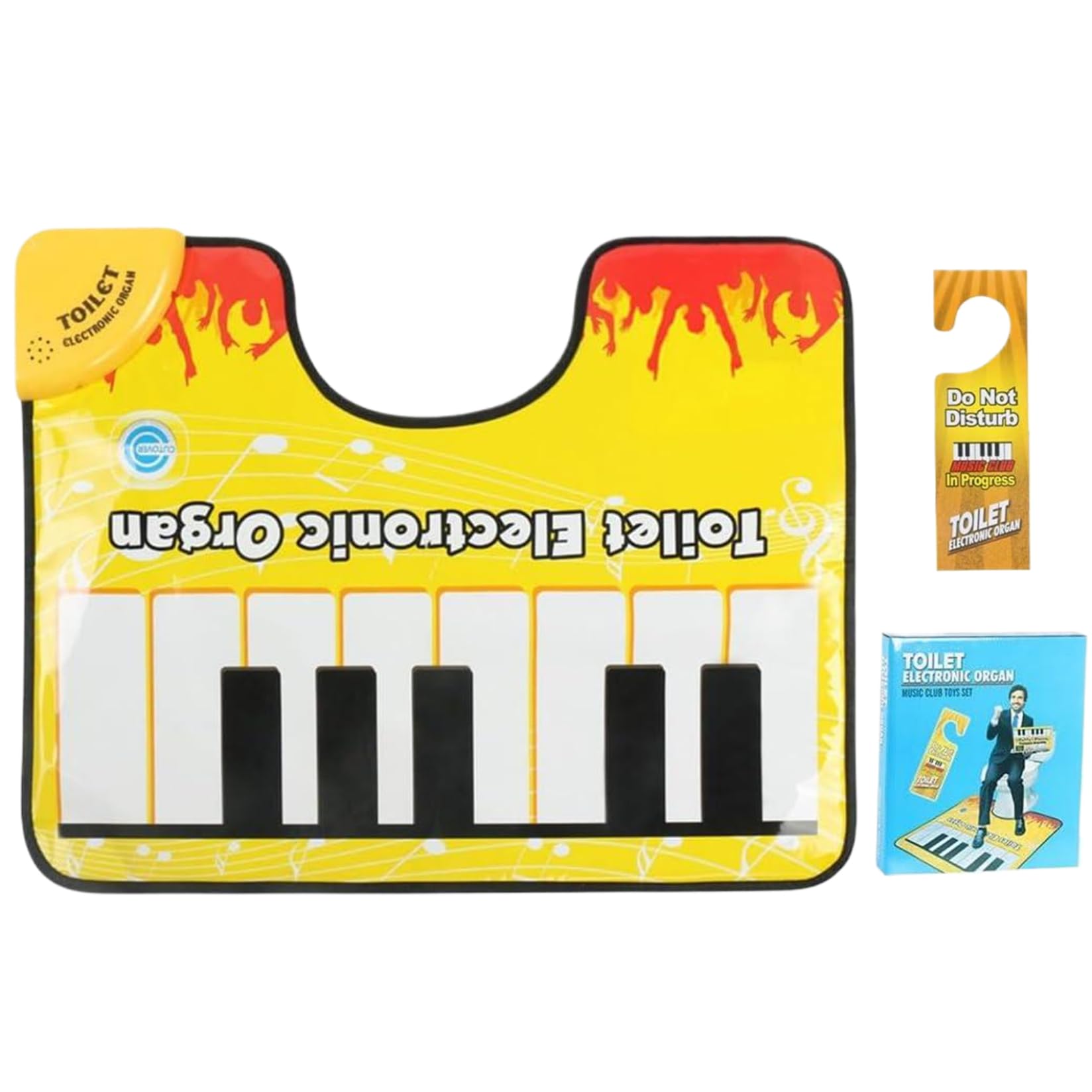 Tapis de Piano de Toilette Clavier Musical Amusant Étanche Antidérapant