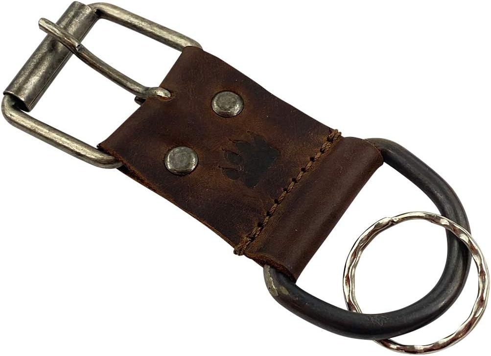 TACO DOG, Big Dog Collar Keychain Handmade from Full Grain Leather - Functional, Durable, Lightweight, All Natural Accessory - Great Gift for Any Dog Lover - Bourbon Brown image 3