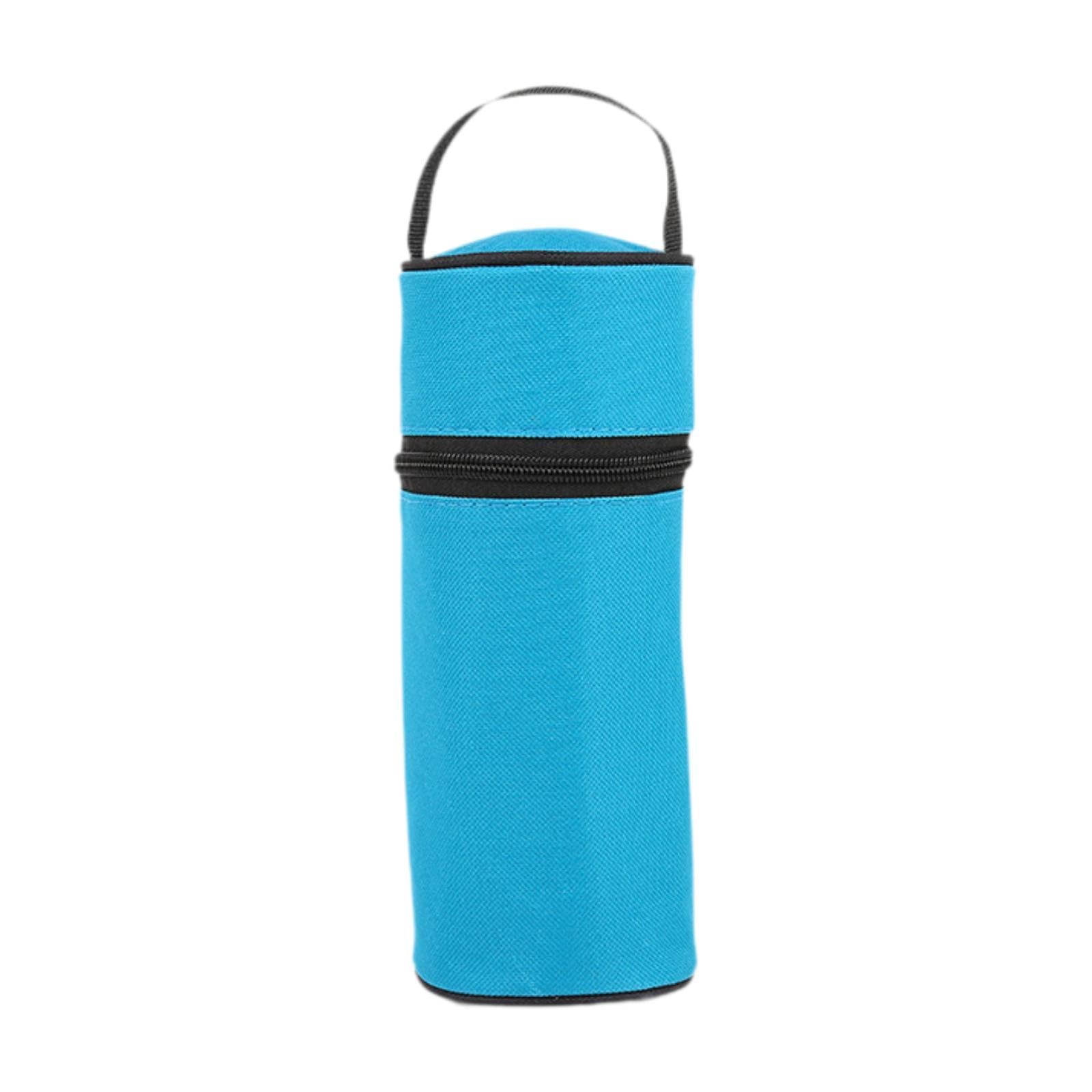 Funda transportadora de botellas de leche térmica azul claro en tela Oxford para picnic