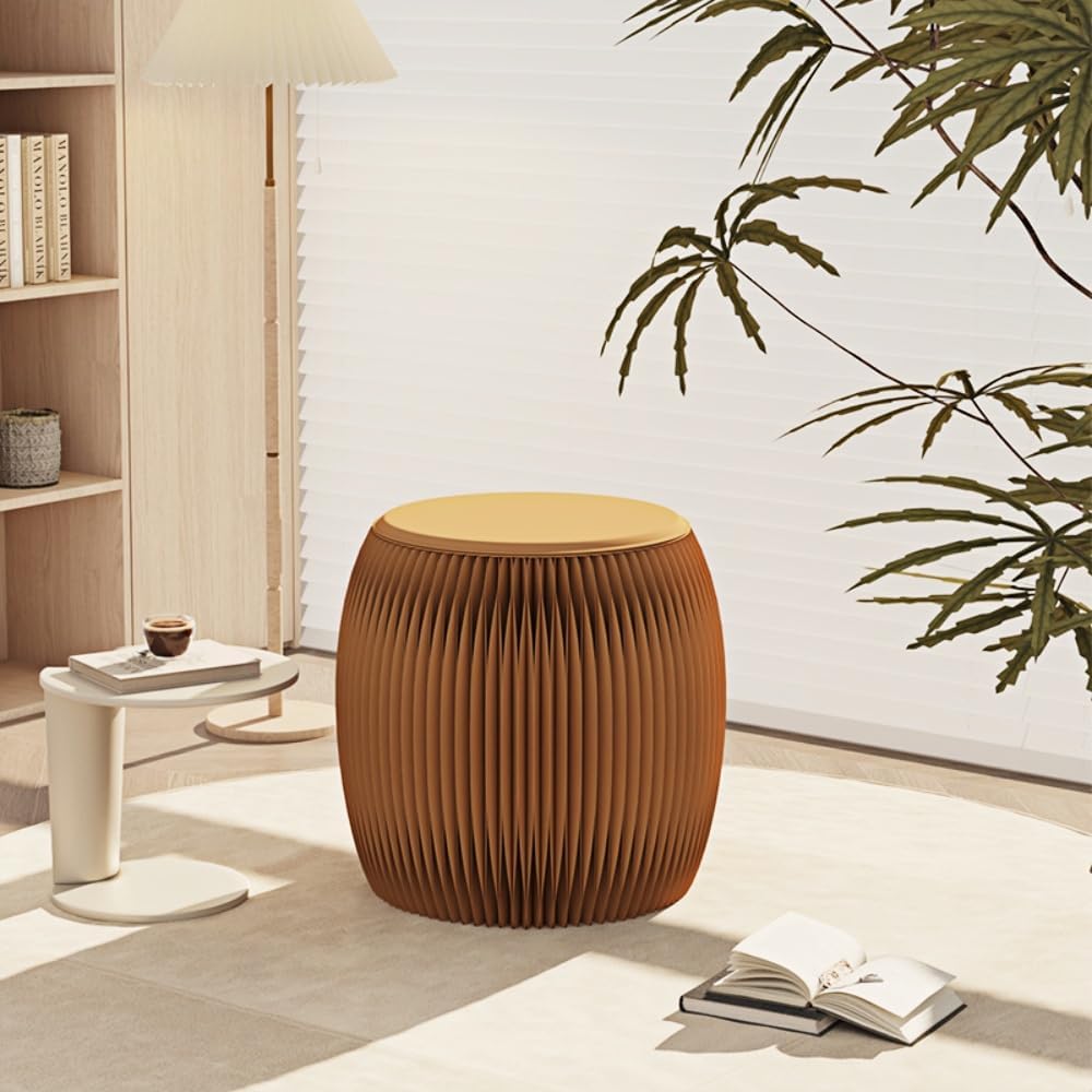Eco-Friendly Foldable Kraft Paper Stool – Recyclable, Portable, Sturdy, Ideal for Home, Office & Trade Shows (D40H30White)