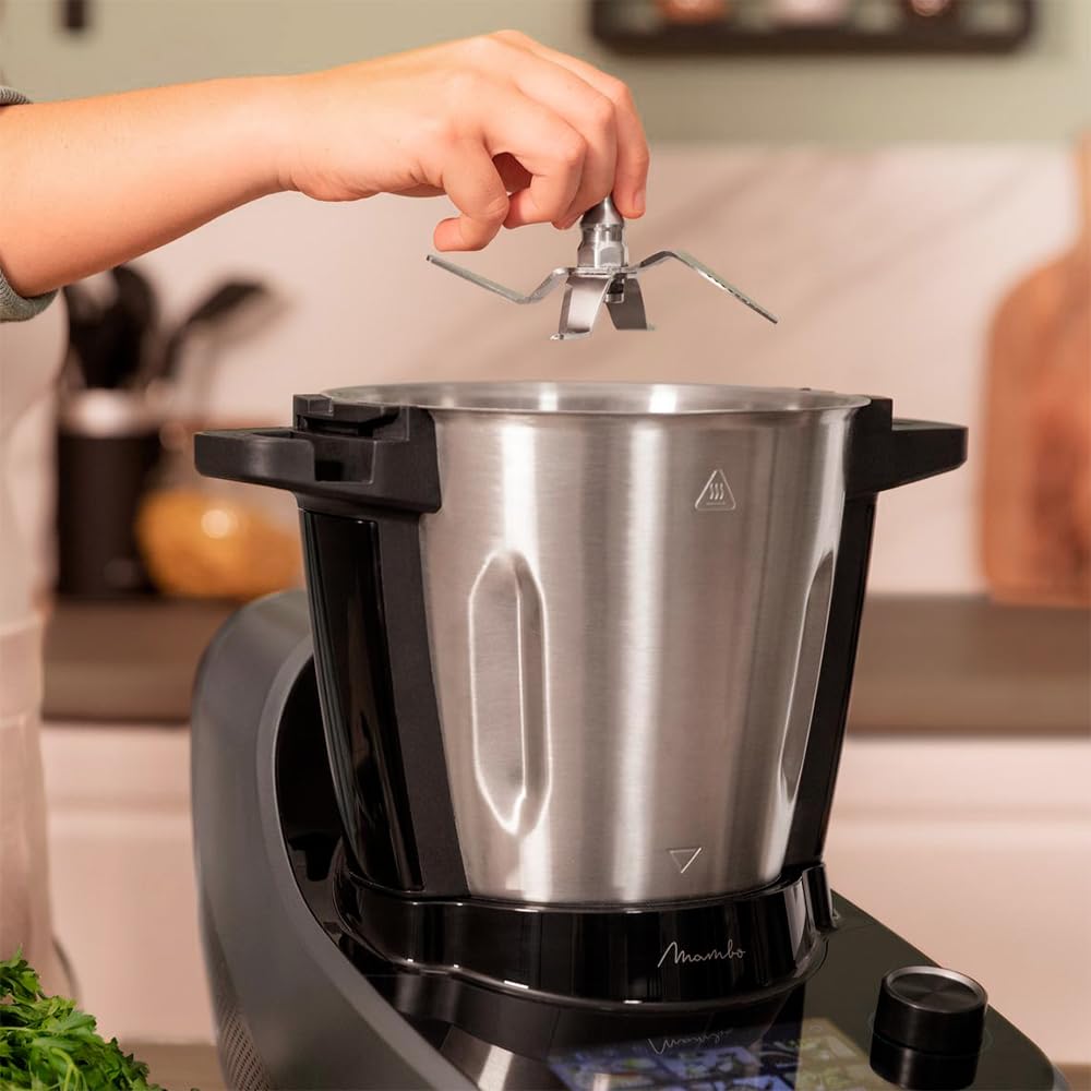 Cecotec Robot de Cocina Multifunción con Dispensador de Alimentos Mambo Touch con Jarra Habana Pro. 37 Funciones, Pantalla Táctil, App Mambo, 3.3L, Báscula, Autolimpieza, Jarra Cerámica