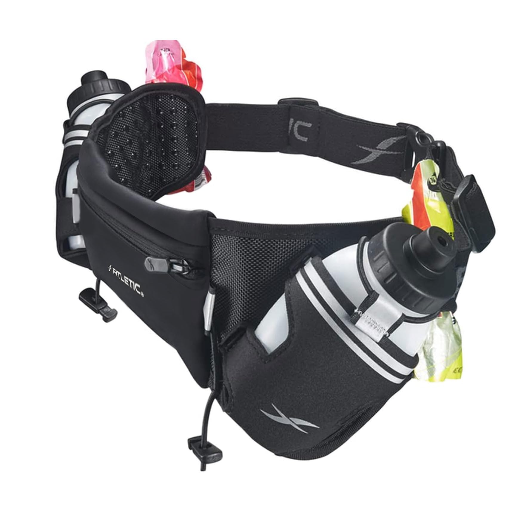 Fitletic® | Hydra 16 | Laufgürtel mit Trinkflaschen | 2X 250ml | Laufgürtel, Trinkgürtel, Lauftasche, Laufgürtel, Hüfttasche zum Joggen, Laufen, Walken, Marathon
