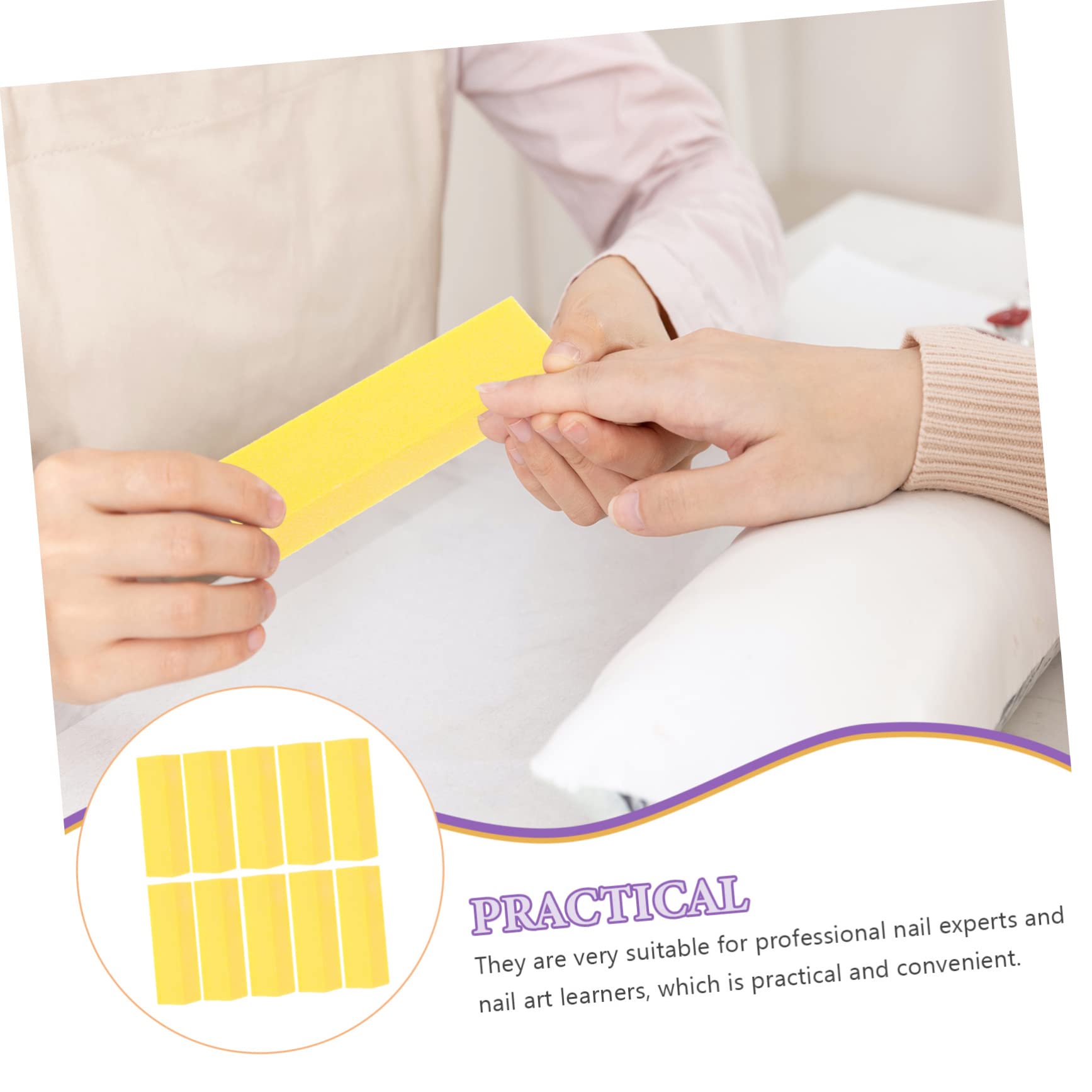 FRCOLOR 50 Pcs Bloque parachoques manicura profesional mini lima uñas cuidado uñas pintauñas Limas gel uñas limas para uñas tiras para pulir uñas liso expediente