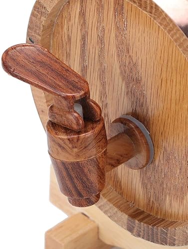 Miniatura 7 de Barril de barril de vino de madera, 1L Mini portátil de roble para el hogar, color madera con cerveza dorada Bourbon Tequila RumHoop