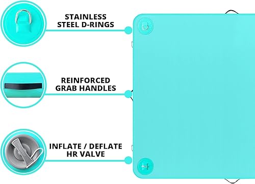Miniatura 7 de AWSUM Muelle flotante inflable Plataforma de muelle flotante balsa de isla con superficie antideslizante para piscina, playa, océano