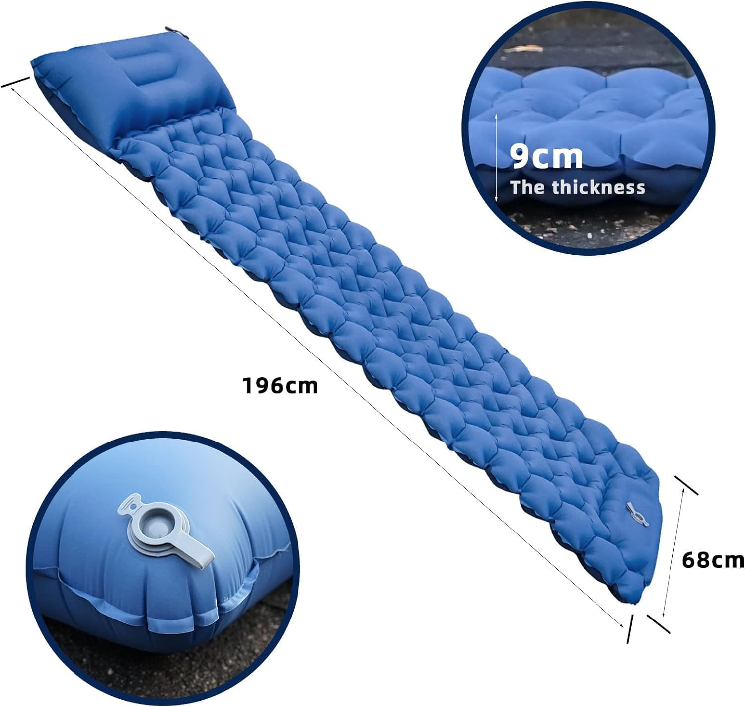 Cozya Matelas Gonflable Matelas De Camping Auto-gonflant pour L'extérieur 9cm D'épaisseur Matelas pour Camping Trekking (Violet)