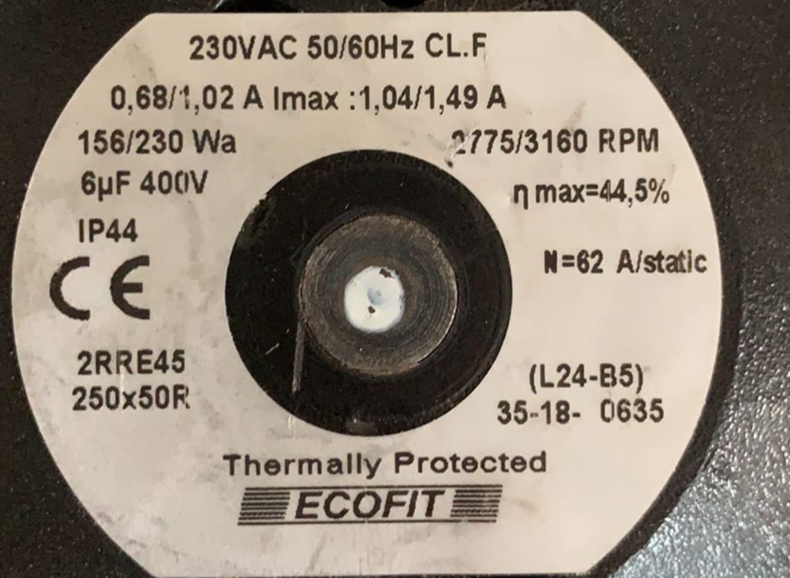 2RRE45 250x56R 230V 0.68/1.02A 156/230W 6uF 400V Cooling Fan by DHL
