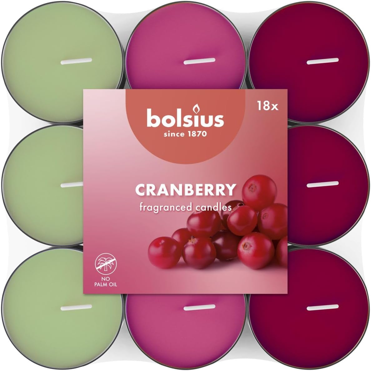 Bolsius - Scented Tea Lights in Three Colours - Mango - Pack of 144 - Natural Extracts - Contains Vegan Wax - Palm Oil Free