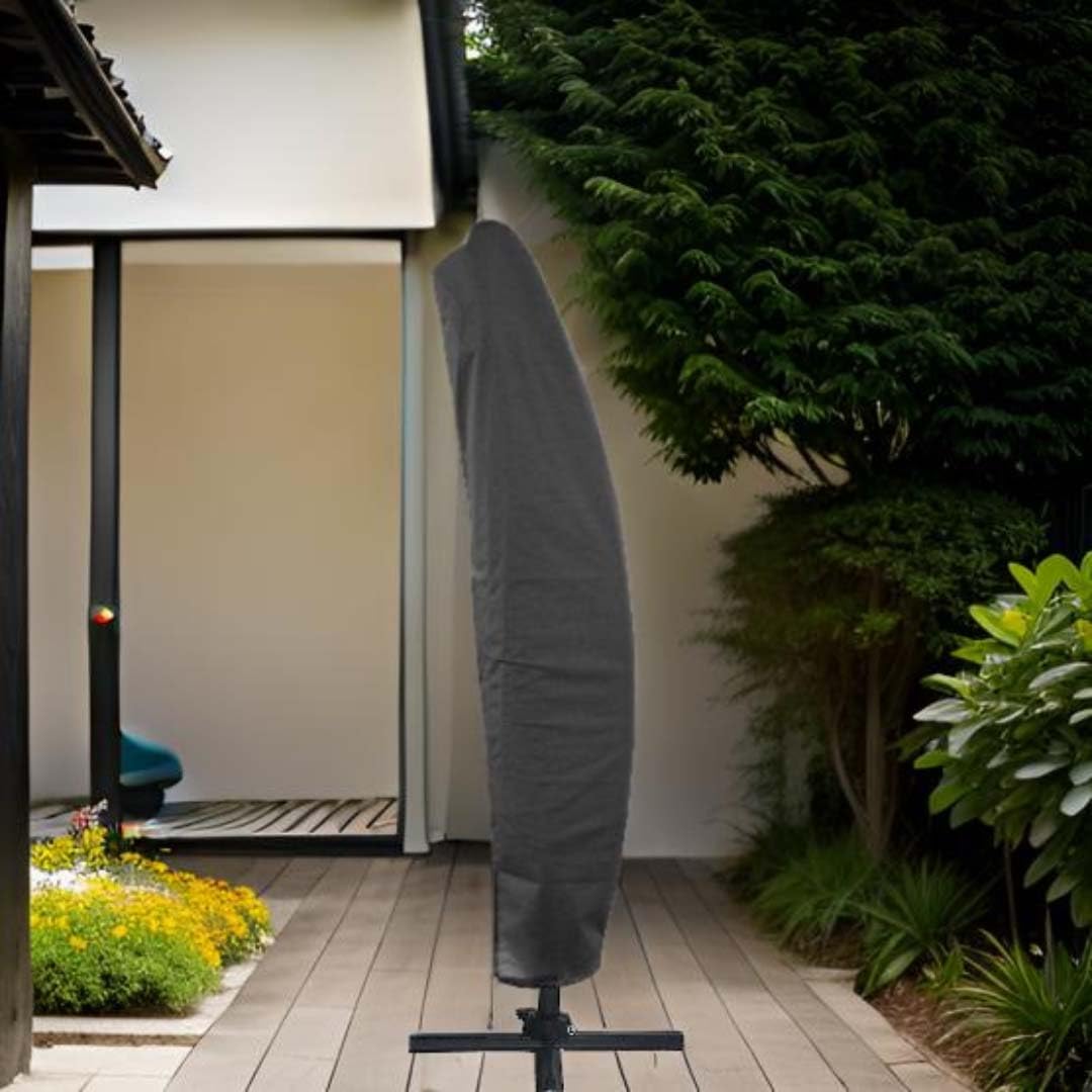 Housse parasol déporté polyester avec tuteur Pour parasol déporté 4x4m