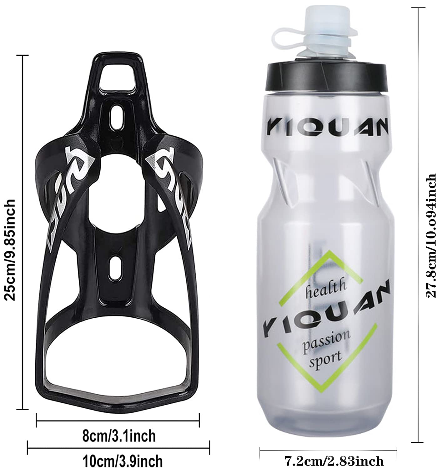 Rowerowy koszyk na bidon z 200 ml, premium bez BPA, lekki uchwyt ze śrubami, do rowerów szosowych, górskich i dziecięcych (szary)
