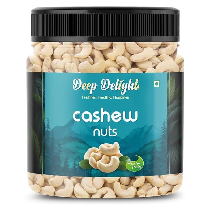 DEEP DELIGHT Premium W320 Grade Whole Cashews 900 gm | High In Protein, Dietary Fiber, Antioxidant | Natural Kaju Nuts | Healthy Snakes Cashew