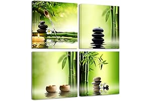 Pyradecor Bamboo Green Canvas Wall Art: A Tranquil Masterpiece for Your Space