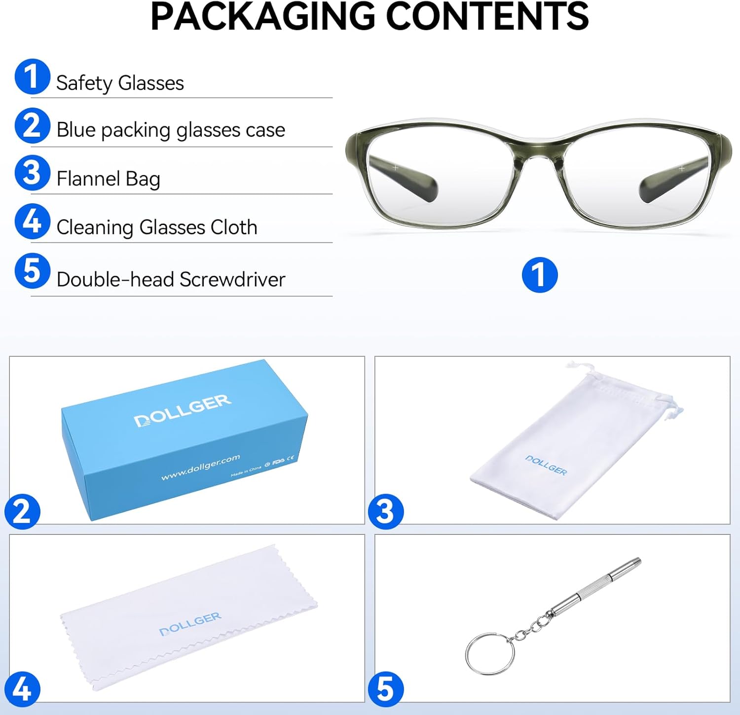 Dollger Safety Glasses With Progressive Reading Lens and Blue Light Eye Protection Safety Goggles - Image 7