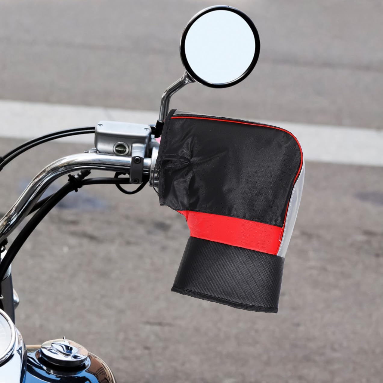 OUNONA Guanti da Moto Invernali Antivento e Impermeabili Spessi e Caldi per Scooter Design Spesso per Mantenere le Mani Calde in Inverno Adattabili Vari Modelli di Moto Elettrica