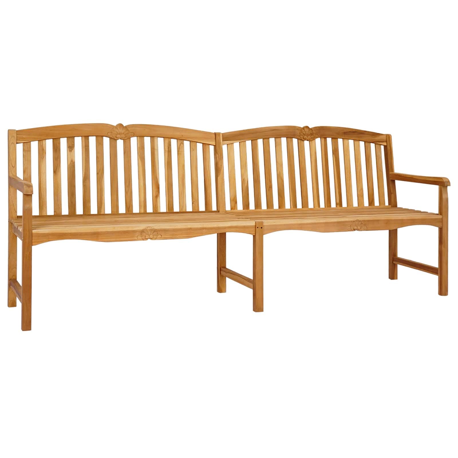 Banc de jardin fait à la main en bois rustique grand format pour parc et terrasse