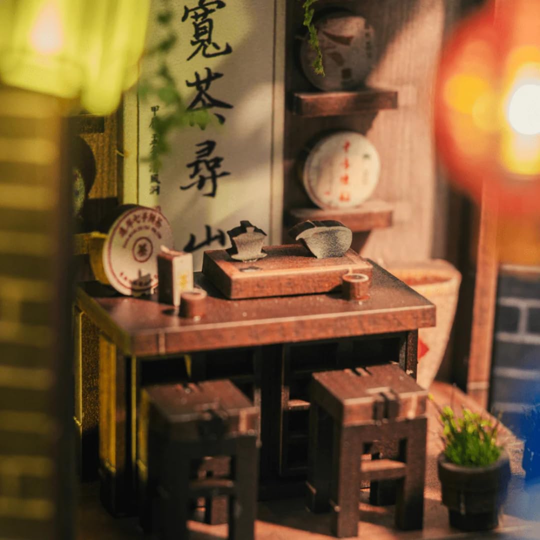 Anavrin Lijiang - Kit per angolo libro in legno 3D fai da te, per adulti, adolescenti e amanti dei libri, decorazione per libreria, regalo creativo per familiari, amici e anziani