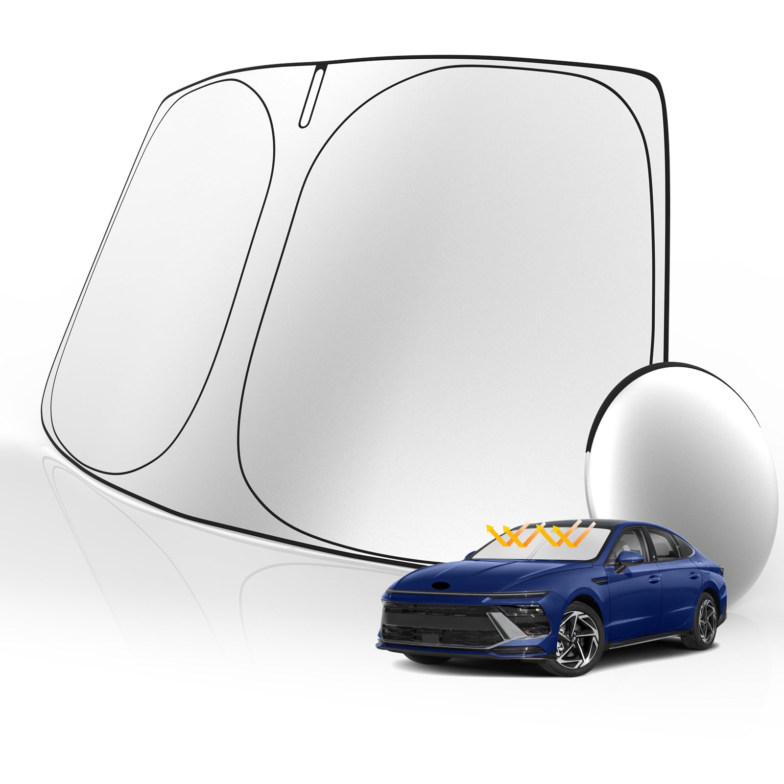 Tombyda Windshield Sunshade for Hyundai Sonata 2020-2025 2026 Accessories Front Window Sun Shade Custom Sunscreen Double Layers Design