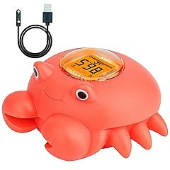 Crab Baby Bath Thermometer - Rechargeable Color Changing LED Water Temperature Sensor for Bath Tubs, Pools & Baby Bathing, Crab Toy with Instant Read, Safe & Fun for Newborn Toddler Kids by BGYTWEYTD
