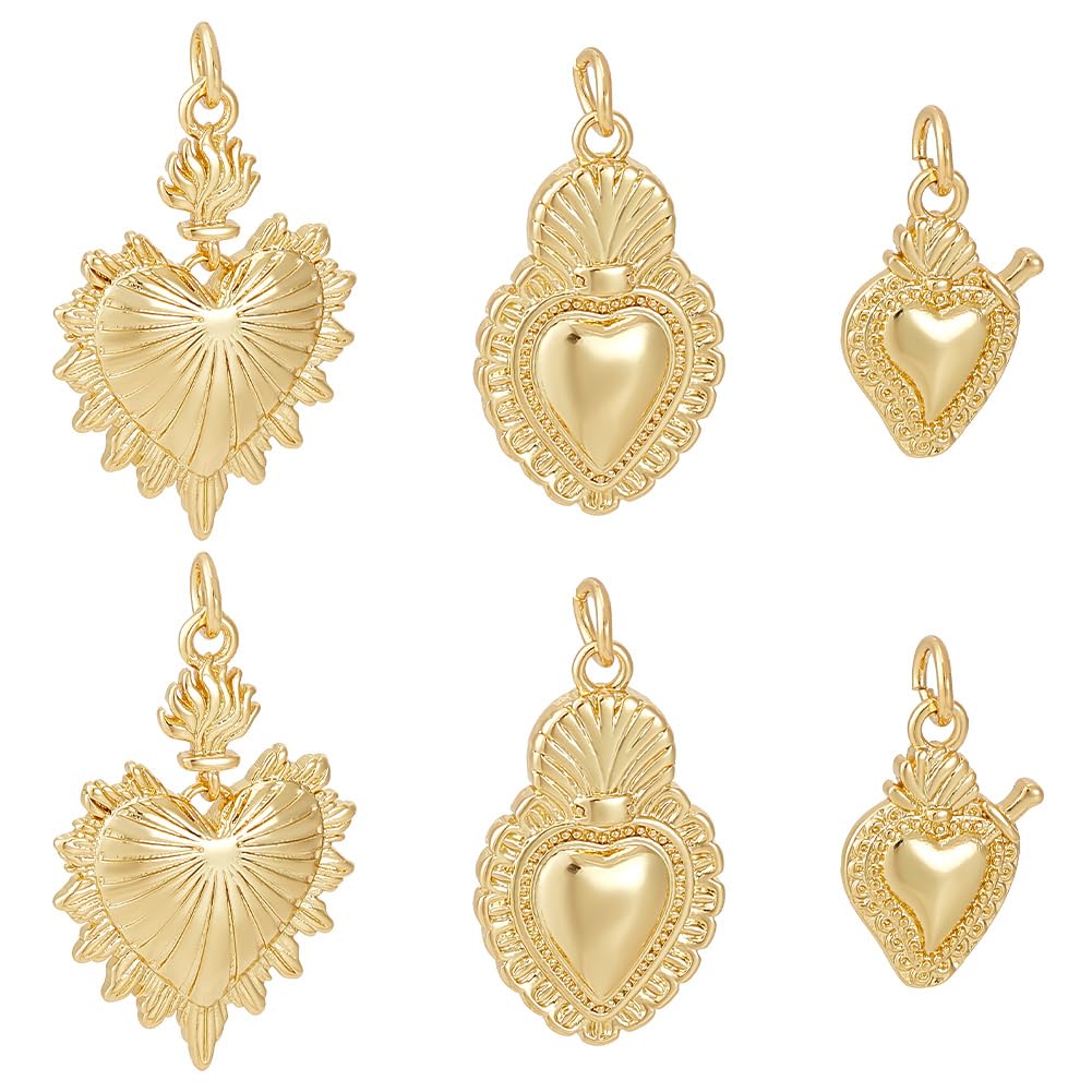 Beebeecraft 1 Scatola da 6 Pezzi di Ciondoli A Forma di Cuore con