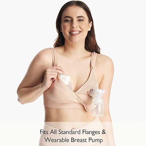 Miniatura 7 de Momcozy Lycra Pumping Bra Hands Free with Fixed Padding, Comfortable Support Pumping and Nursing Bra in One