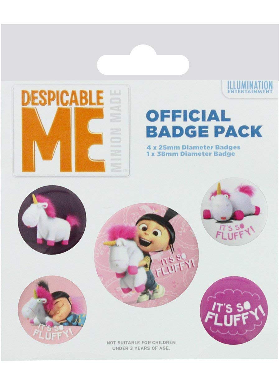Despicable Me Multi-Color Bp80533, - It's So Fluffy Badge Pack, 10 X 12.5Cm