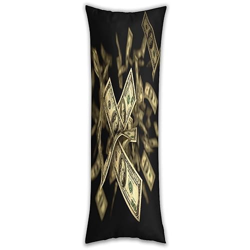Dollar Sign Money Pillow Case Decorative Long Pillowcase Soft Pillow