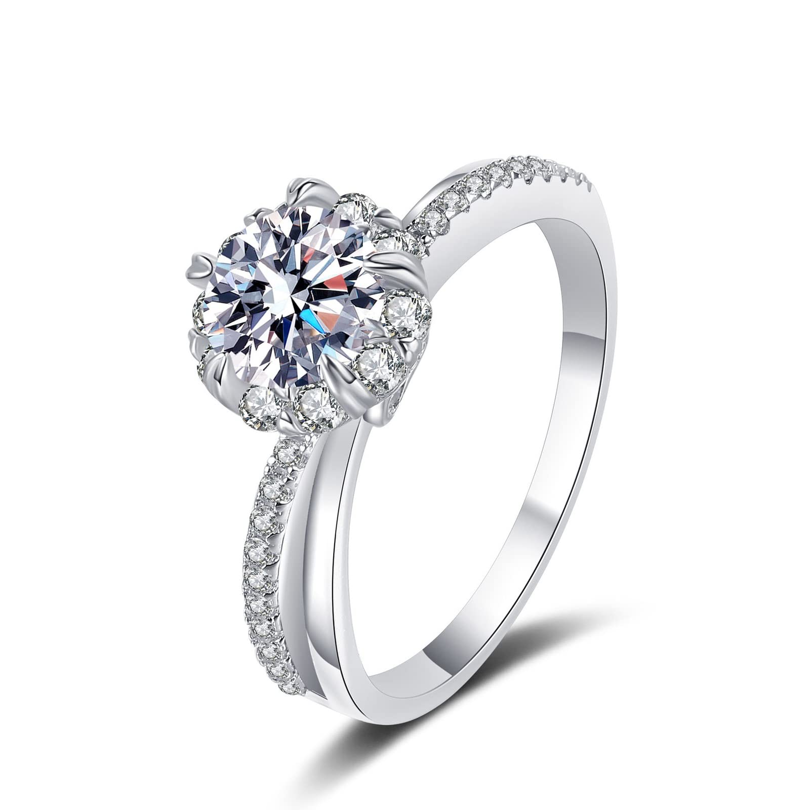 Memoire - Anello da donna in argento Sterling 925, con fiore, con bouquet, idea regalo