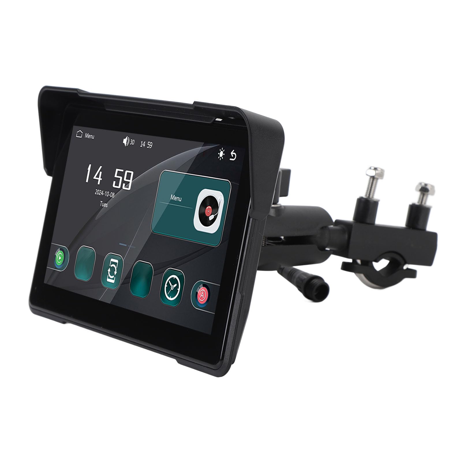 Luocute System Nawigacji Motorbike GPS, łączność Słuchawek, 7 -calowy Ekran IPS HD, Wodoodporny, łatwa Instalacja, dla CarPlay, z Assistant, Przewodowe Zdalne Sterowanie