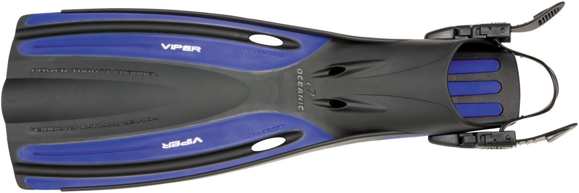 Oceanic Viper Scuba Diving Open Heel Adjustable Scuba Diving Best Buy Dive Fins Snorkeling Water Sports - Blue - Regular