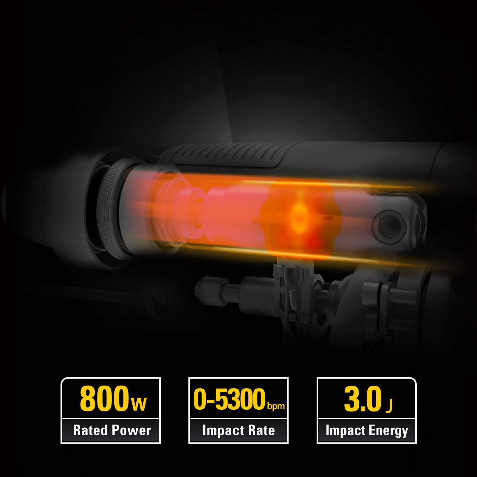 CAT Caterpillar młot udarowo-obrotowy 800 W, SDS-plus, energia udaru: 3.0 J, 5300 min.-1 liczba udarowa, wiercenie udarowe, wiercenie i dłuto z mocowaniem dłuta, w walizce