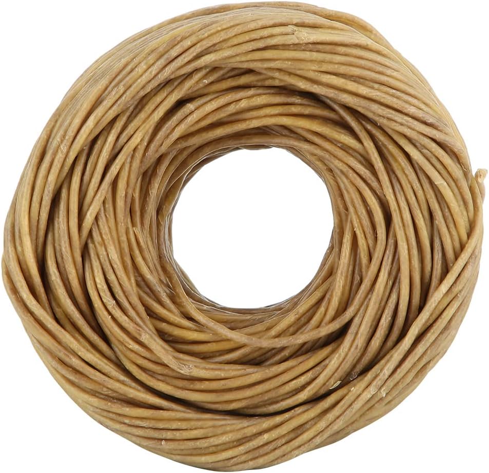 BORDSTRACT Organic Hemp Wick, 2mm Beeswax Coated, 200 Feet, No Drip, for DIY Oil Lamp & Candle Making