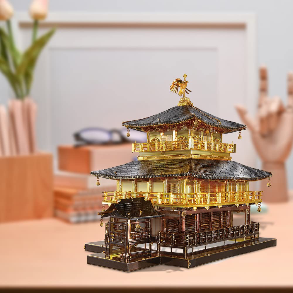 Piececool Puzzle 3D Metallo, Kinkaku-ji Modellismo Luoghi di Architettura Classica, 3D Puzzle de Paris Modellino Giocattoli per Adulti e Adolescenti,Regalo per Uomini e Donne
