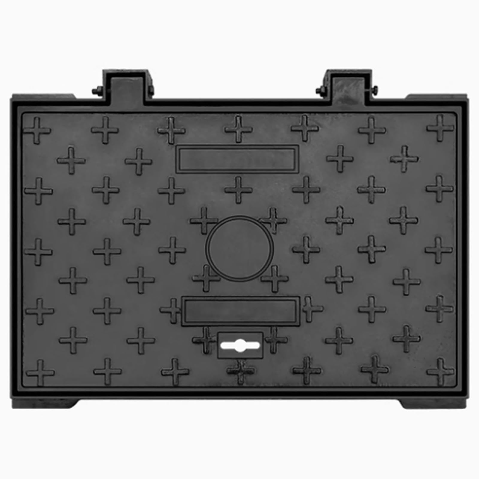 GJMSSMY Ductile Iron Square Manhole Cover – Slip-Resistant B Class Inspection Grate Durable Drainage Cover for Driveway & Garage (60x40cm)