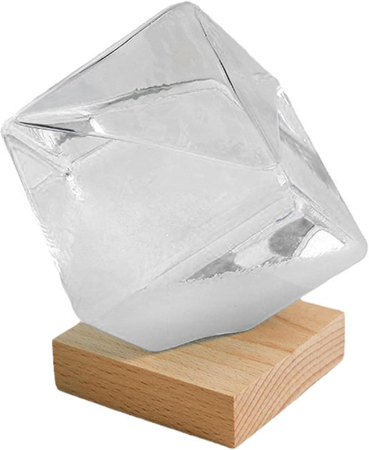 Weather Globe 1pc Cube Storm Glass Weather Forecaster Storm Glass Predictor Globe with Cube Design for Home Office Desktop Dec (with Light Base)