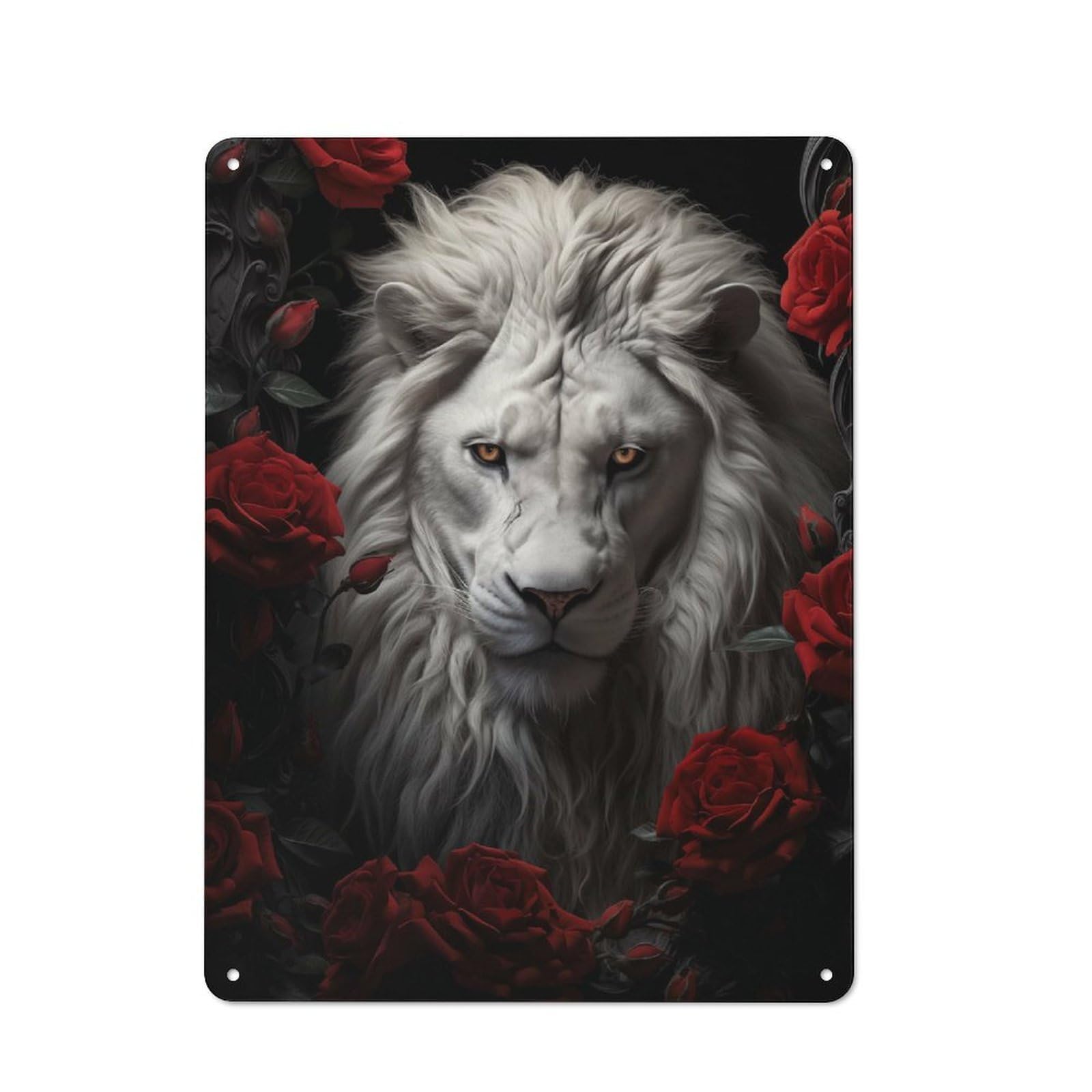 Junmoney The White Lion Vintage Tin Sign 40X30cm With For Kitchen Or Home Bar, For Metal Sign Collectors, For Kitchen And Home Bar Decor