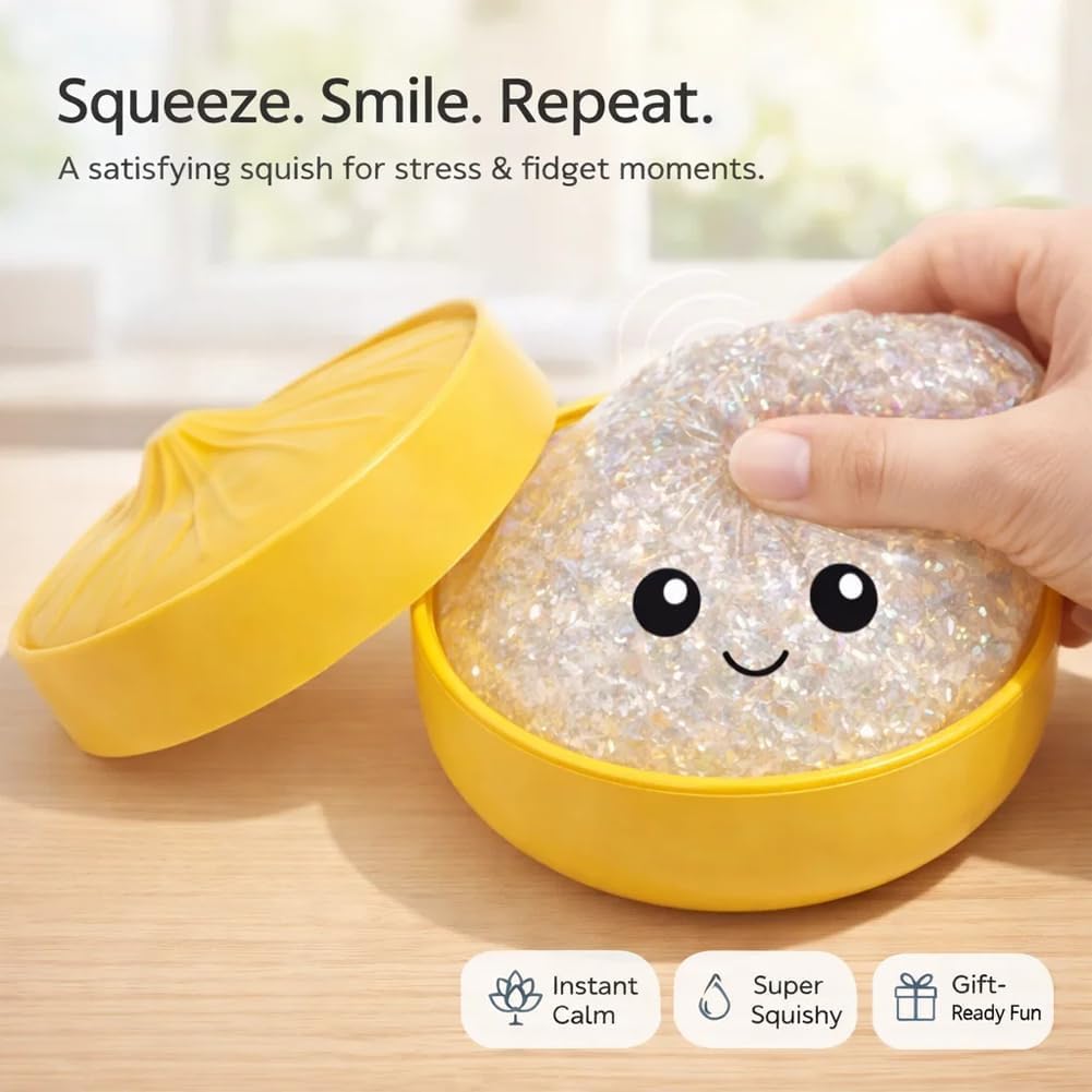 Glitter Dumpling Squishy Jumbo, Sparkle Real Super Rare Glitter Dumpling Squishy Bao Bun, Easter Gift for Teens Adults Kids (2PCS-A) — view 6