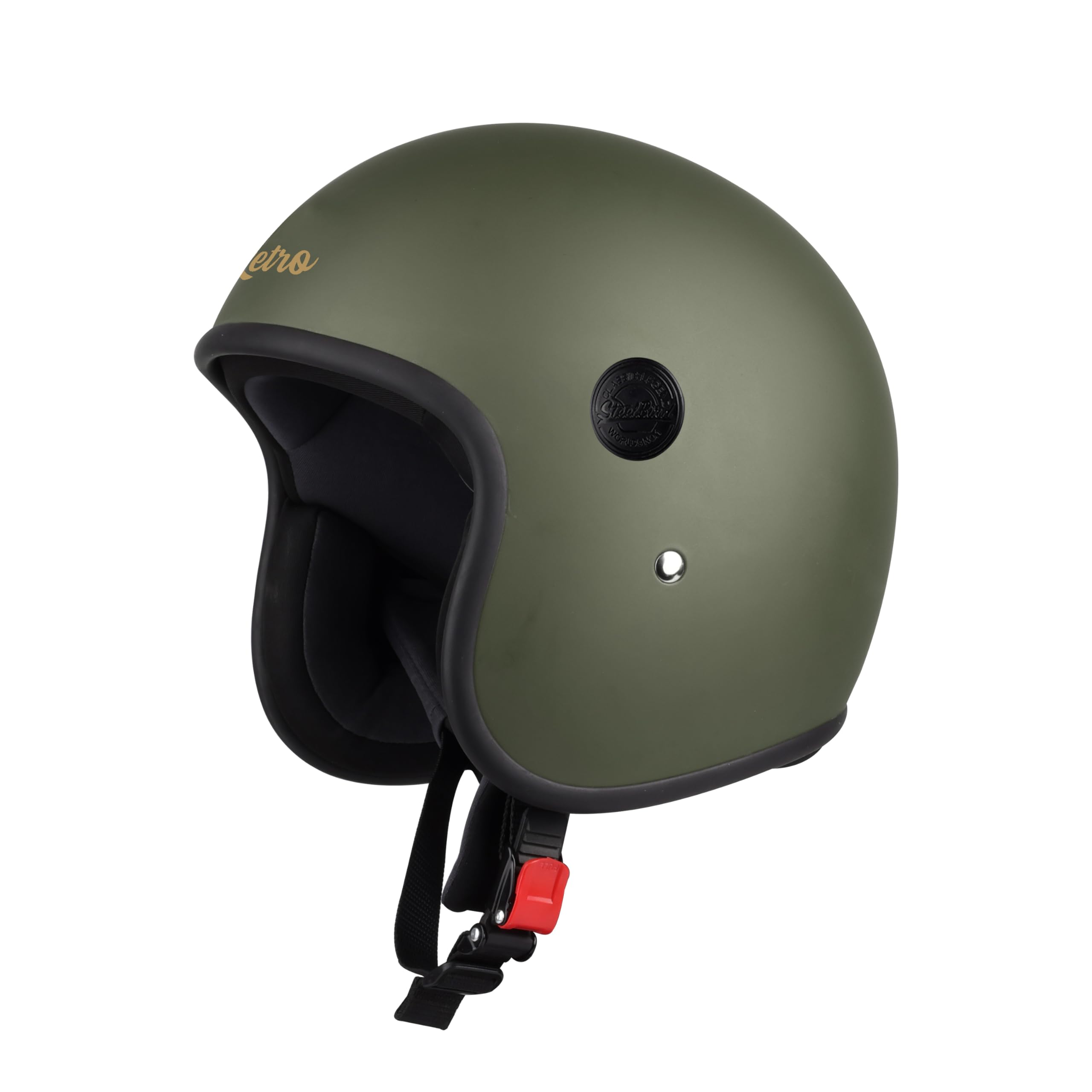 Steelbird SBH-55 Retro ISI Certified Open Face Helmet for Men and Women