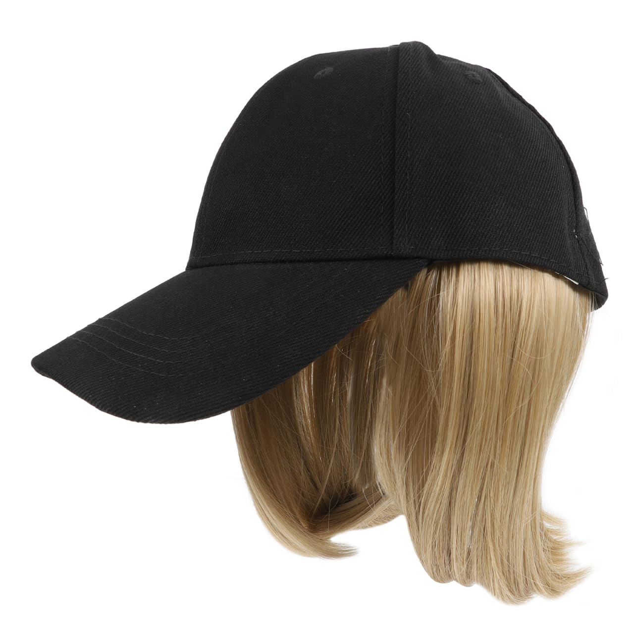 Ipetboom Women S Baseball Cap with Hair Attached Short Straight Wig Hat Hair Extensions Sun Hat for Outdoor Travel Parties and Daily Wear