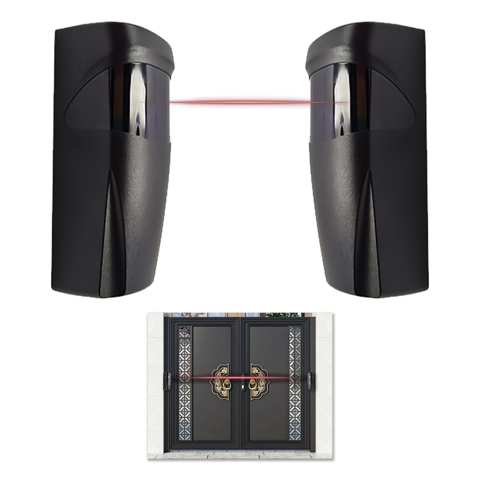 Coppia fotocellule cancello universali, Sensori a Fotocellula a Infrarossi 12/24V /DC/AC per Cancello Automatico e Porta Garage, Certificati IP55, Sensor Lichtstrahl, Distanza Operativa 15-20 Metri