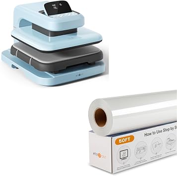 HTVRONT Heat Press Machine for T Shirts & White Iron on Vinyl - 12 x 50ft