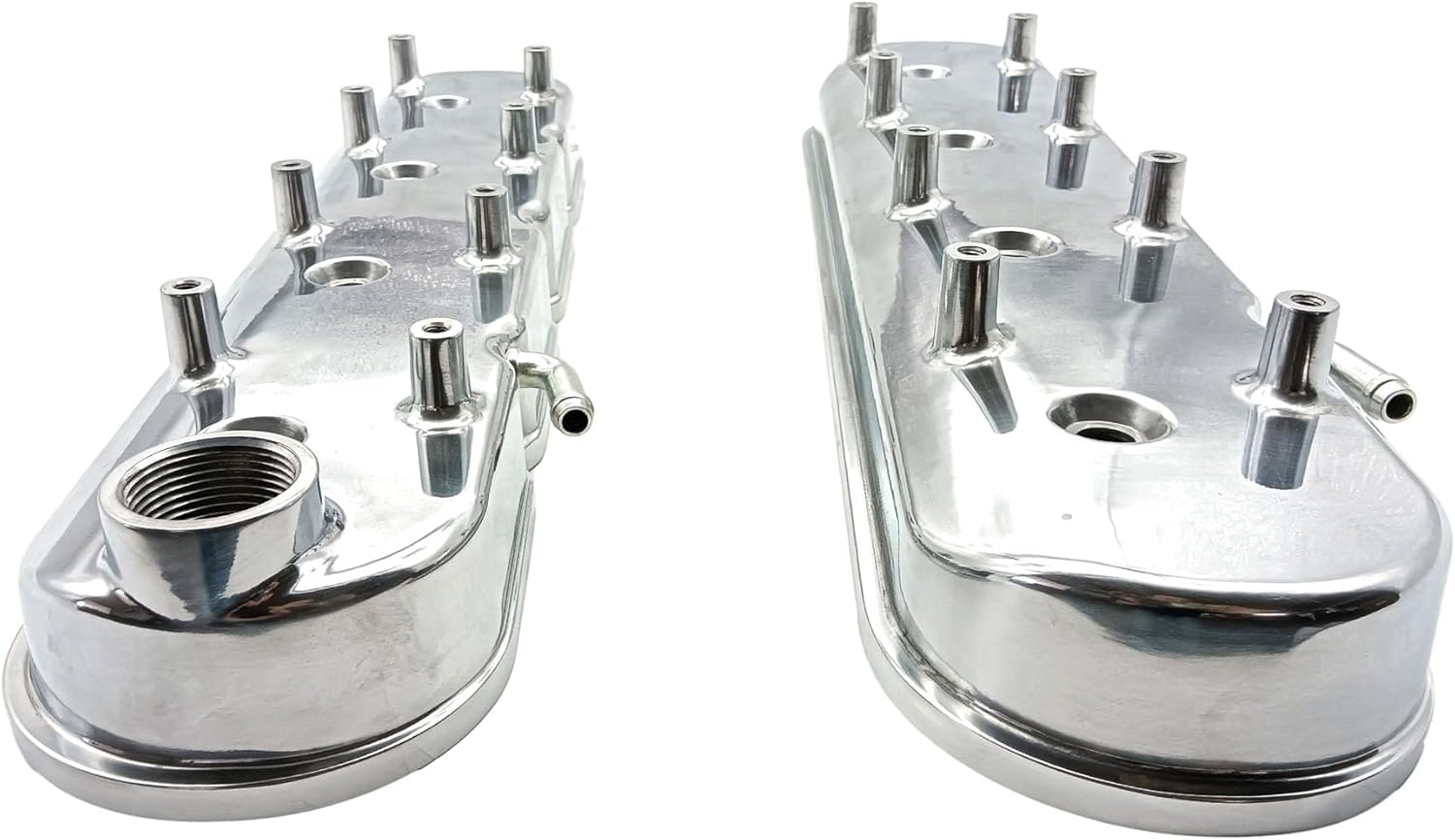 GM LS Cast Aluminum Silver Tall Valve Covers with Coil Mounts for LS1 LS2 LS3 LS6 5.3 6.0 Polished DM-4420-SL