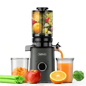 BPA Free Cold Press Juicer Slow Juicer Machine Easy to Clean Self-Feeding Masticating Juicer with Large Feed Chute