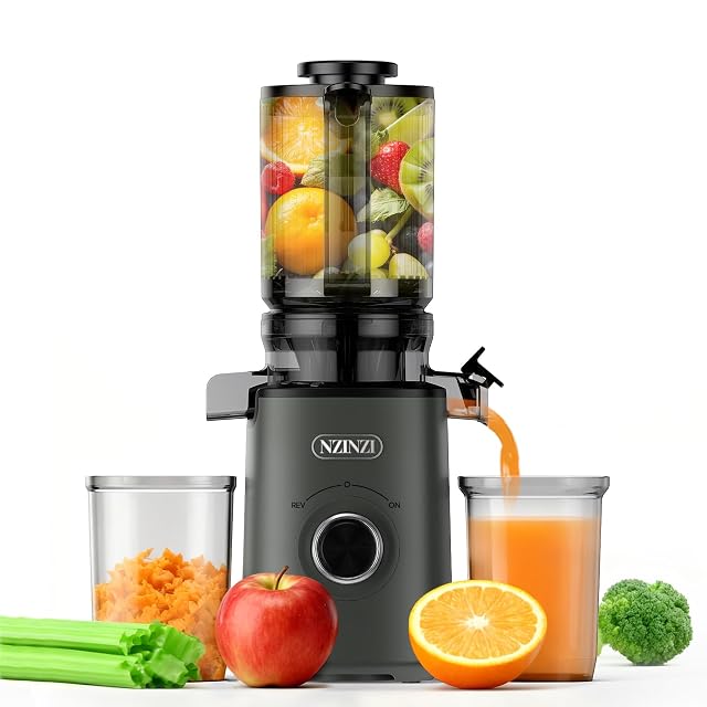 BPA Free Cold Press Juicer Slow Juicer Machine Easy to Clean Self-Feeding Masticating Juicer with Large Feed Chute
