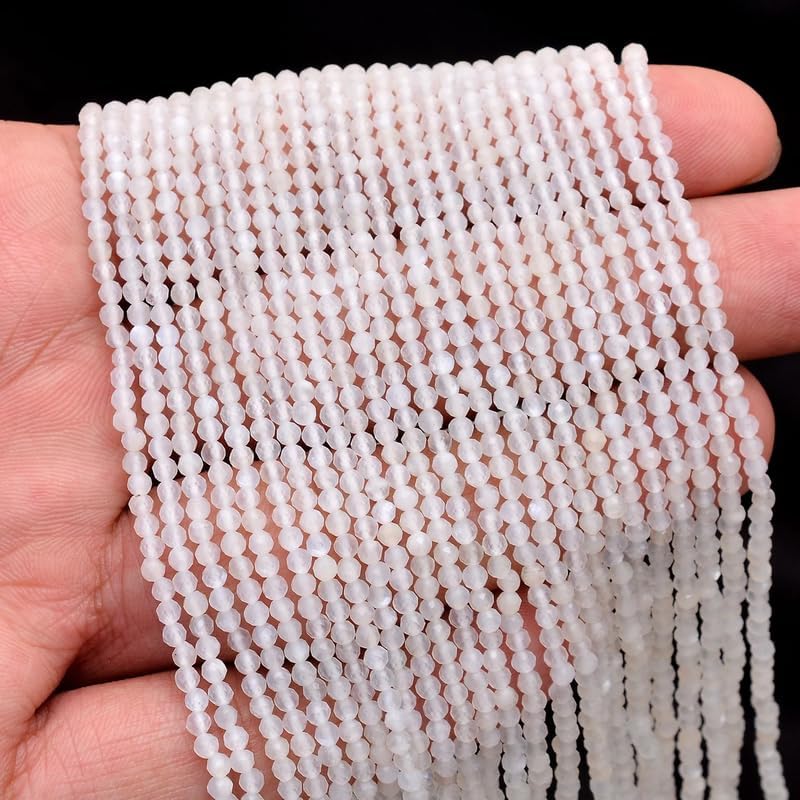 Pierre de lune blanche perles 2mm pour bracelets minimalistes faits main
