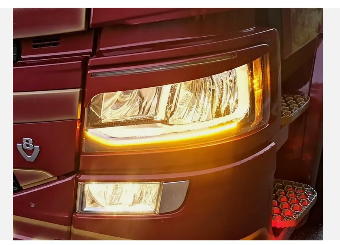 Rivestimento per sopracciglio del faro in plastica ABS Evil Eye, compatibile con Scania R/S (2017+ Next Gen)