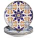 vancasso Jasmin Servizio di Piatti da Dessert in Porcellana 4 Pezzi Servizio di Piatti per Dolce di Stile Arabo Piatti da Frutta Servizio Combinato per 4 Persone Ø 21 cm Colore Misto