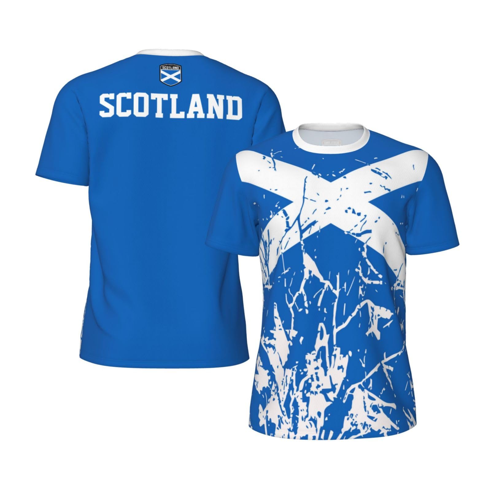 DABOYOZHZH Scotland Flag Grain Sports Jersey T-Shirt 3D Print for Running Cycling Soccer Tennis Fitness Fans Mesh Shirts